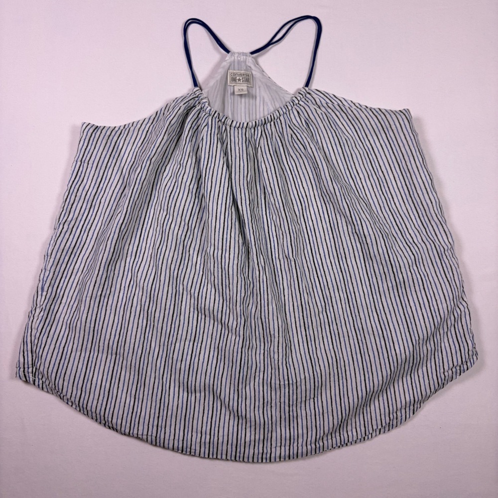 Converse One Star Striped Halter Top Cotton Minimalist Coastal Light Academia XS